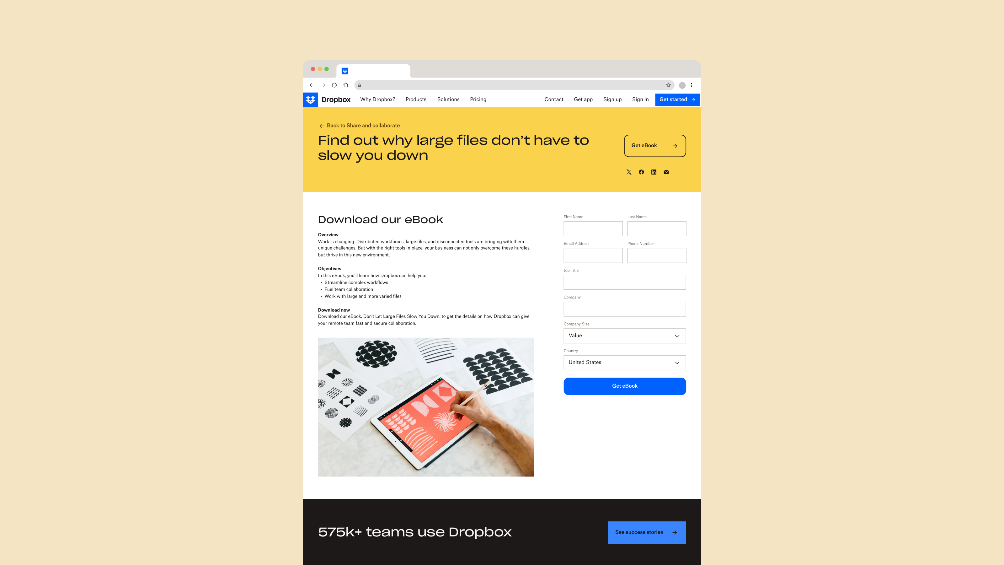 Gated asset (eBook) template